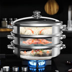 Three-Tier Stainless Steel Food Steamer - product view 2