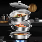 Three-Tier Stainless Steel Food Steamer - product view 1