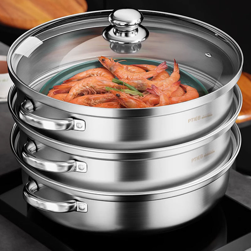 Three-Tier Stainless Steel Food Steamer - product view 6