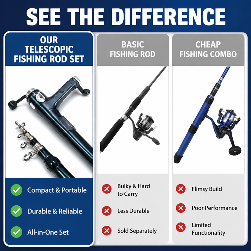 Compact Telescopic Fishing Rod and Reel Kit - product view 4