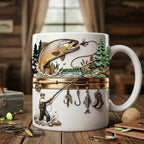 Fishing Artwork Ceramic Coffee Mug - product view 1