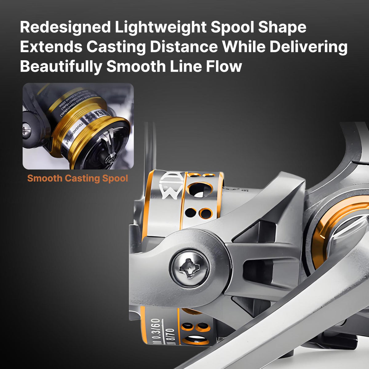 Compact Fishing Reel with Alloy Spool - product view 7