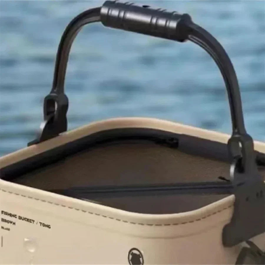 Folding EVA Fishing Bucket with Strainer - product view 2