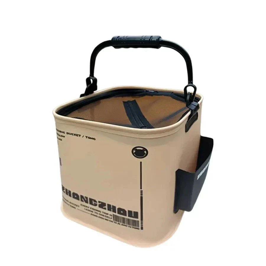 Folding EVA Fishing Bucket with Strainer - product view 1