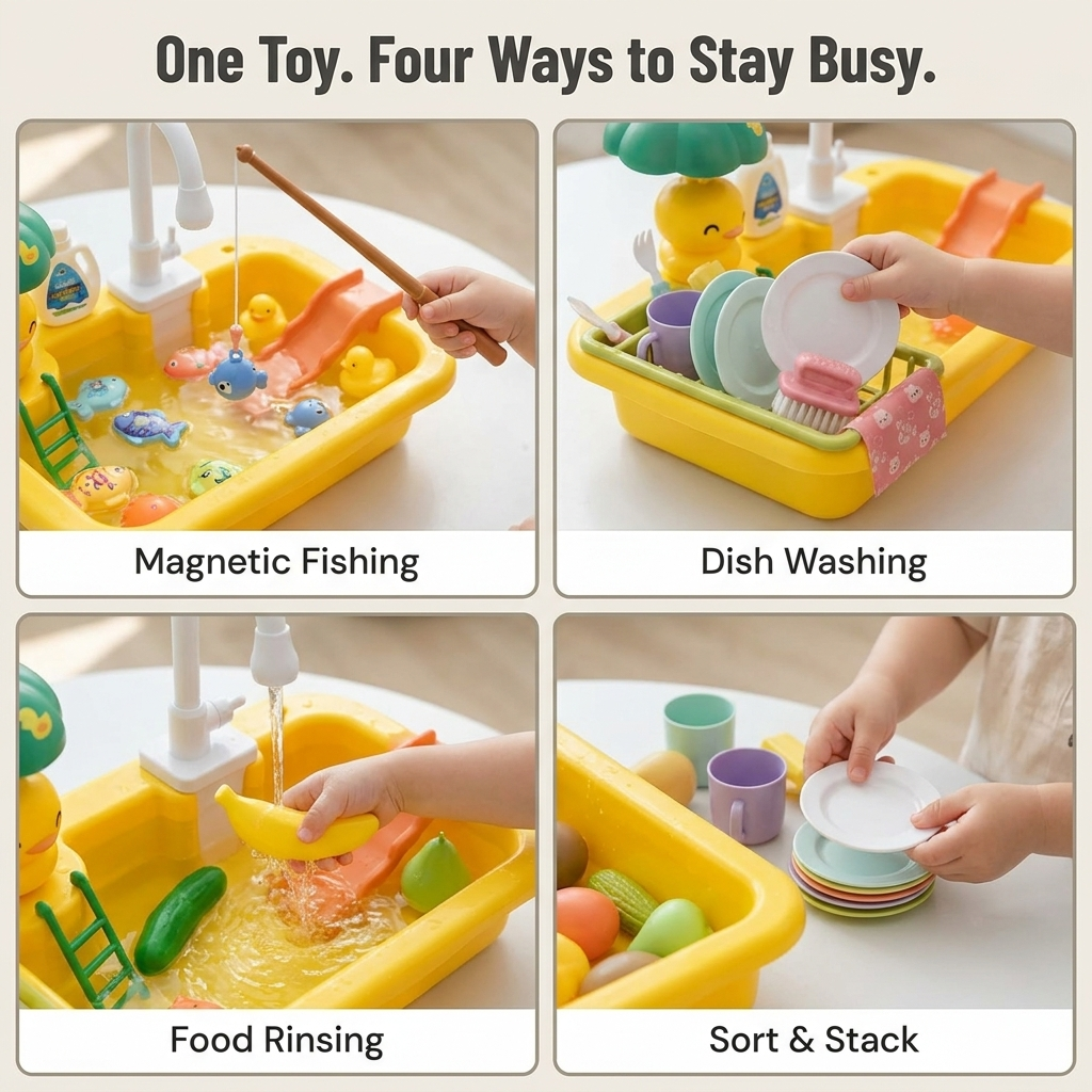 Circulating Water Play Sink and Fishing Game - product view 4