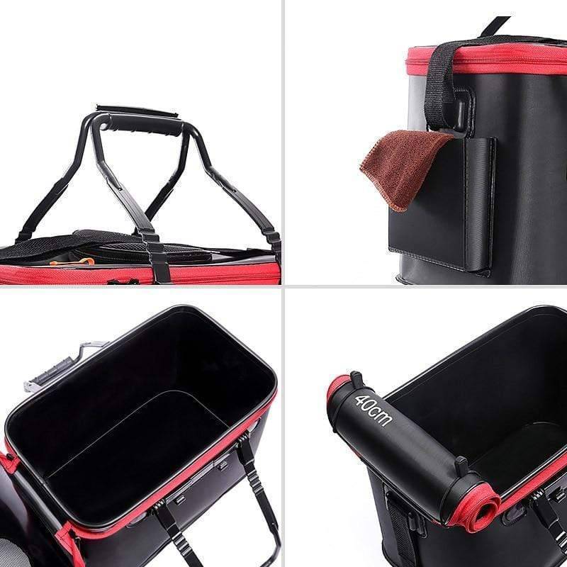 Portable EVA Fishing Bucket with Gear Pockets - product view 3