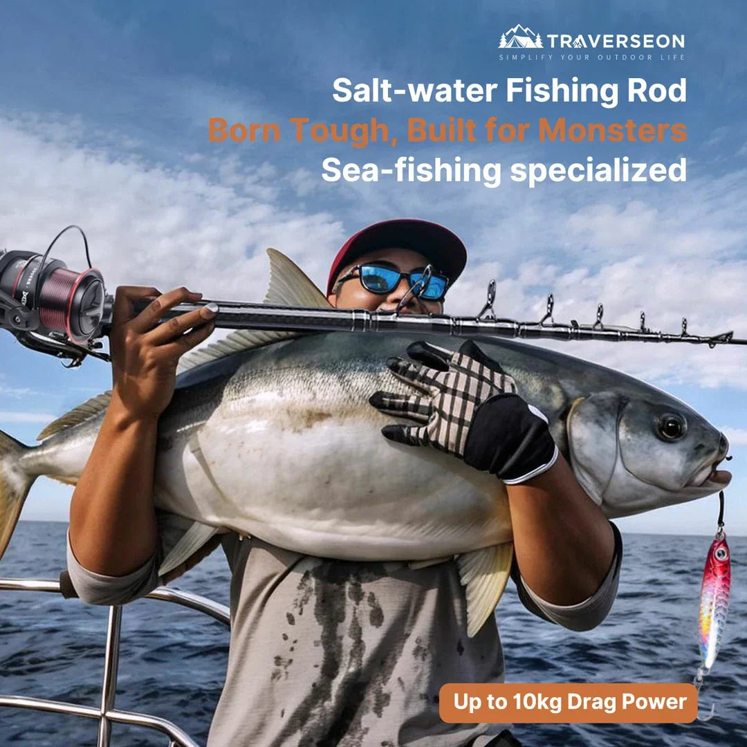 Long-Reach Telescopic Carbon Spinning Rod - product view 2
