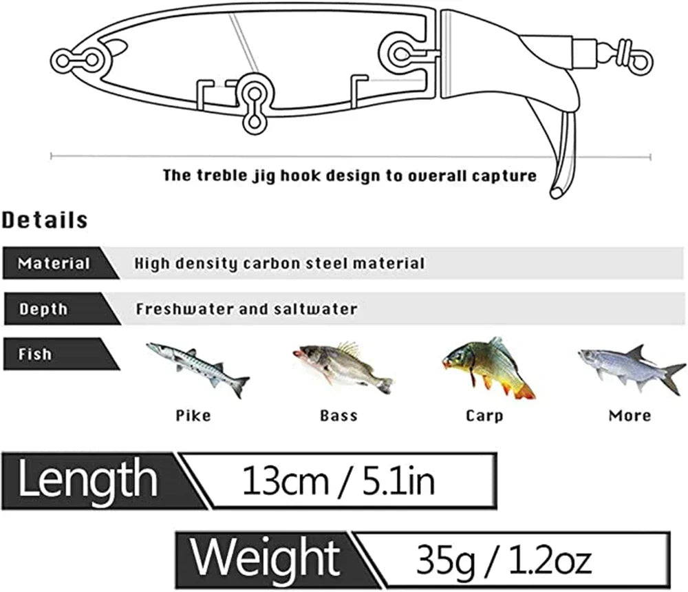 Rotating-Tail Topwater Fishing Lure - product view 2